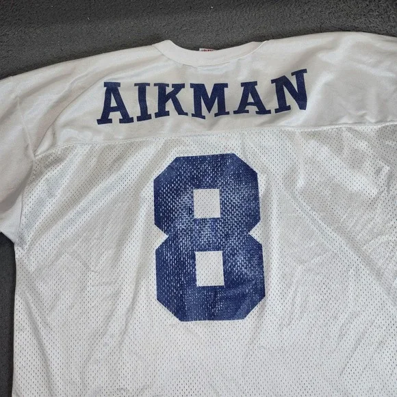 Vintage Dallas Cowboys Football Jersey Mens XL White Aikman 8 NFL Logo Athletic - Picture 7 of 9
